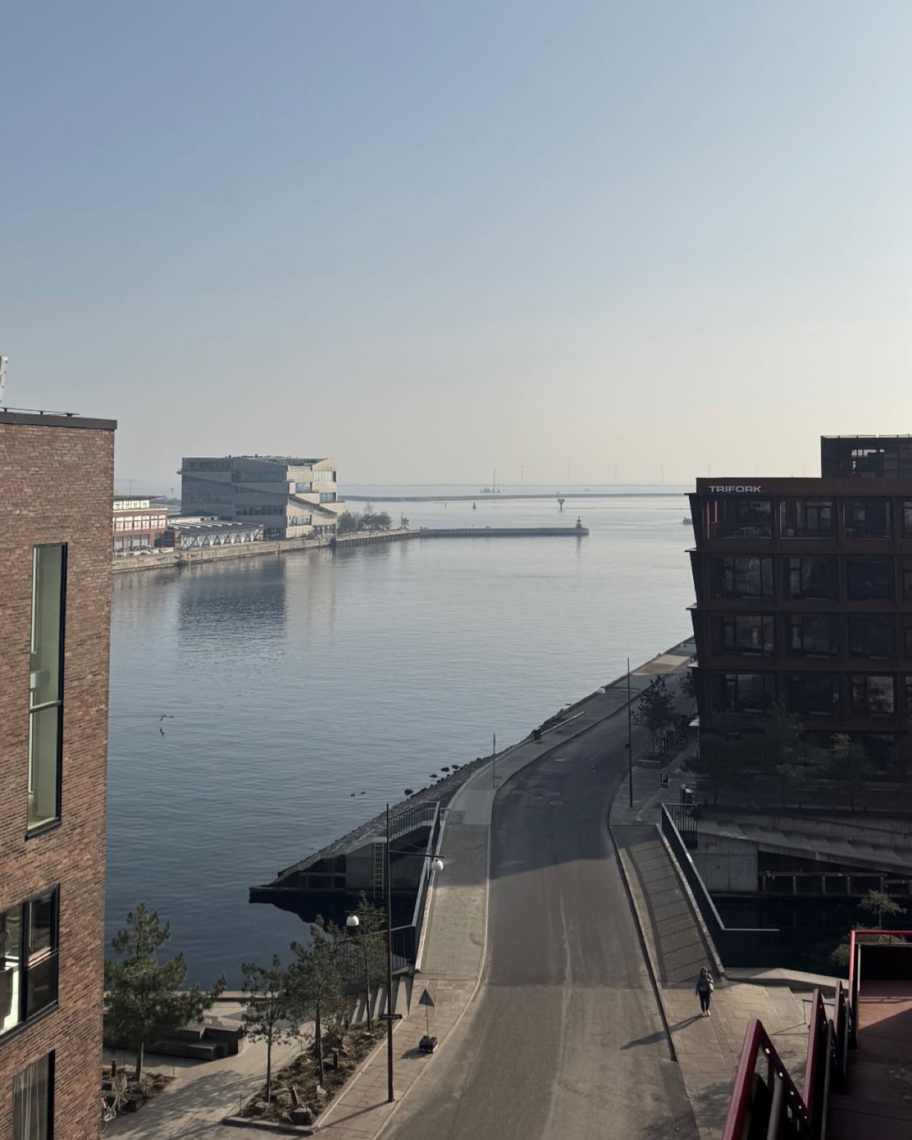 Udsigt over havnen ved Neda Medias kontor i Nordhavn